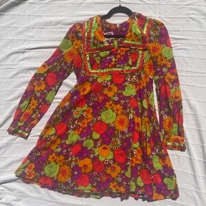 60s flower power psychedelic dress